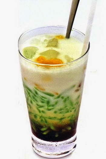 (Chè Bánh Lọt Đậu Xanh) - Cendol with Mung Bean Sweet Soup