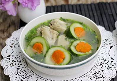 Cucumber Soup with Pork Chop - Canh Dưa Leo Sườn Non