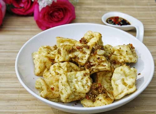 Vietnamese Recipes Vegetarian - Đậu hũ chiên sả ớt