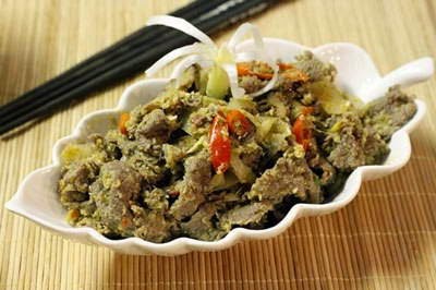 Beef with Minced Lemongrass - Thịt Bò Xào Sả