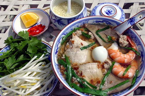 Vietnamese Shrimp and Pork Chop Noodle Soup
