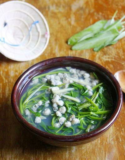 Water Spinach with Small Mussel Soup Recipe